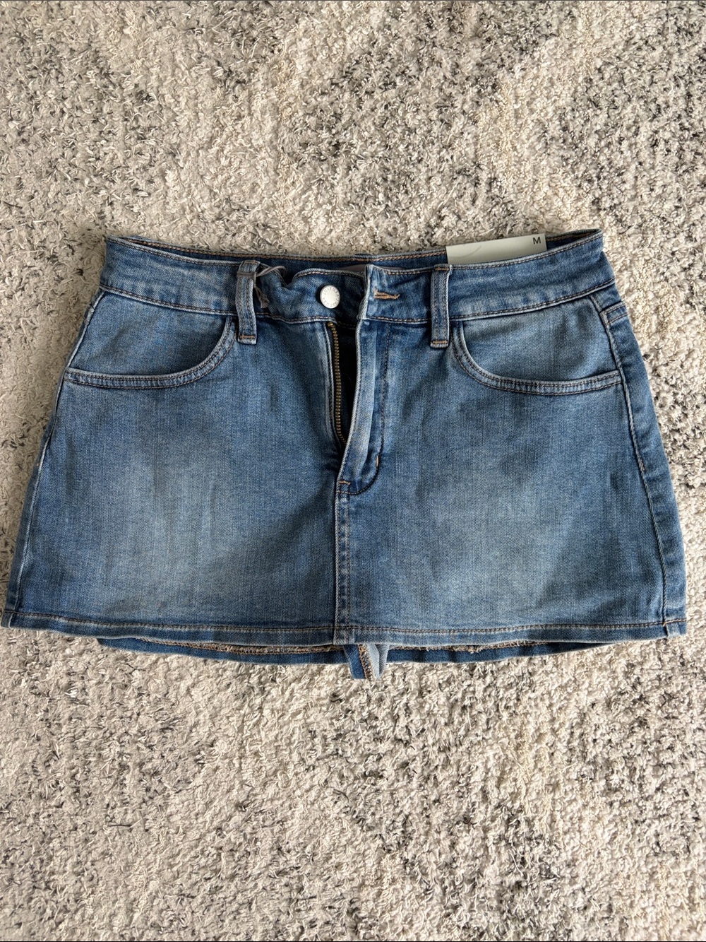 NWT Just USA Denim Mini Skirt with Built in Shorts Size M